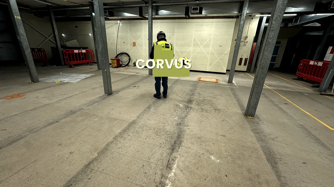 GPR survey team scanning a large commercial floor slab
